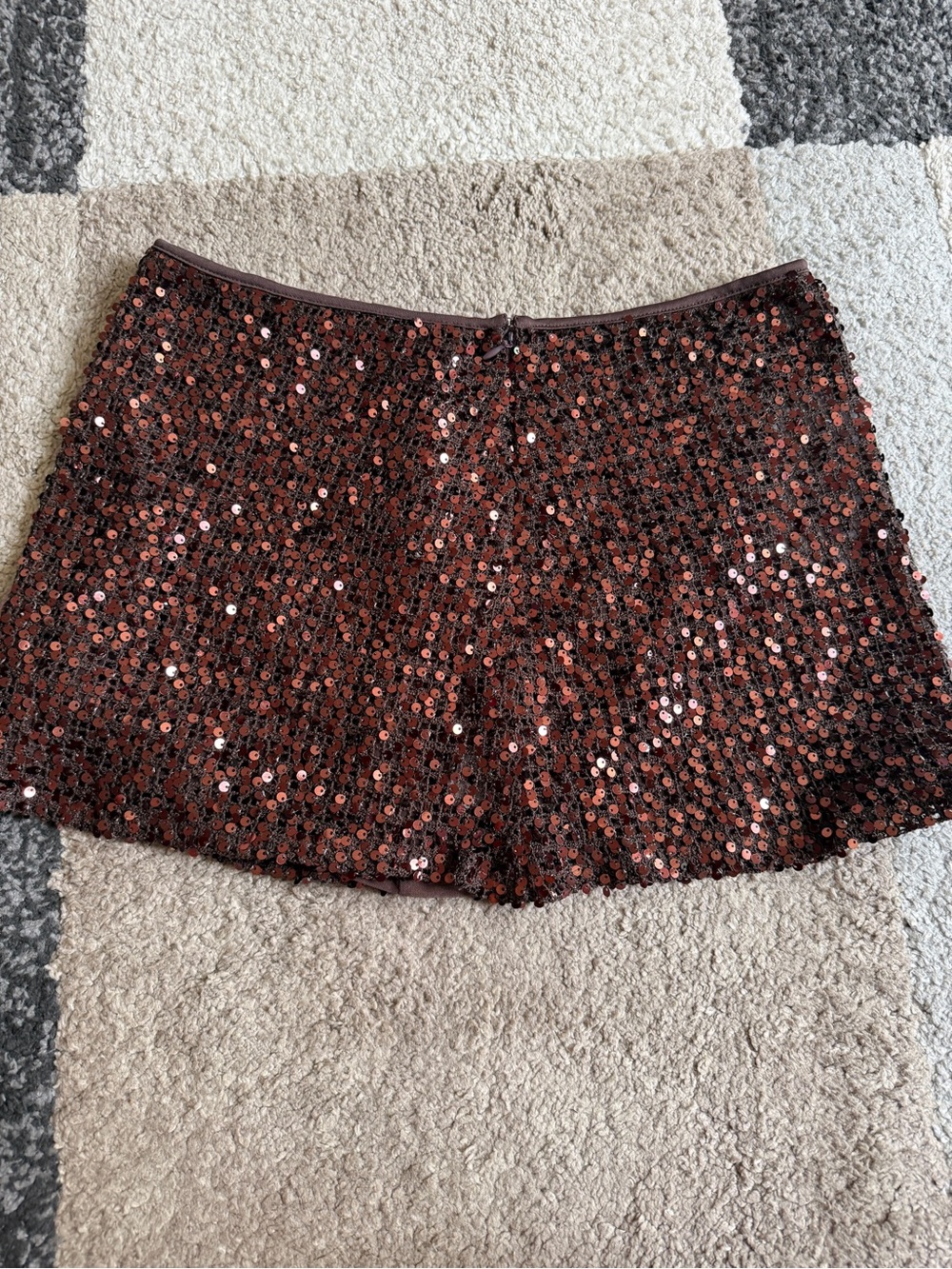 12th Tribe Copper Sequin Mini Skirt- Large - Picture 2 of 8